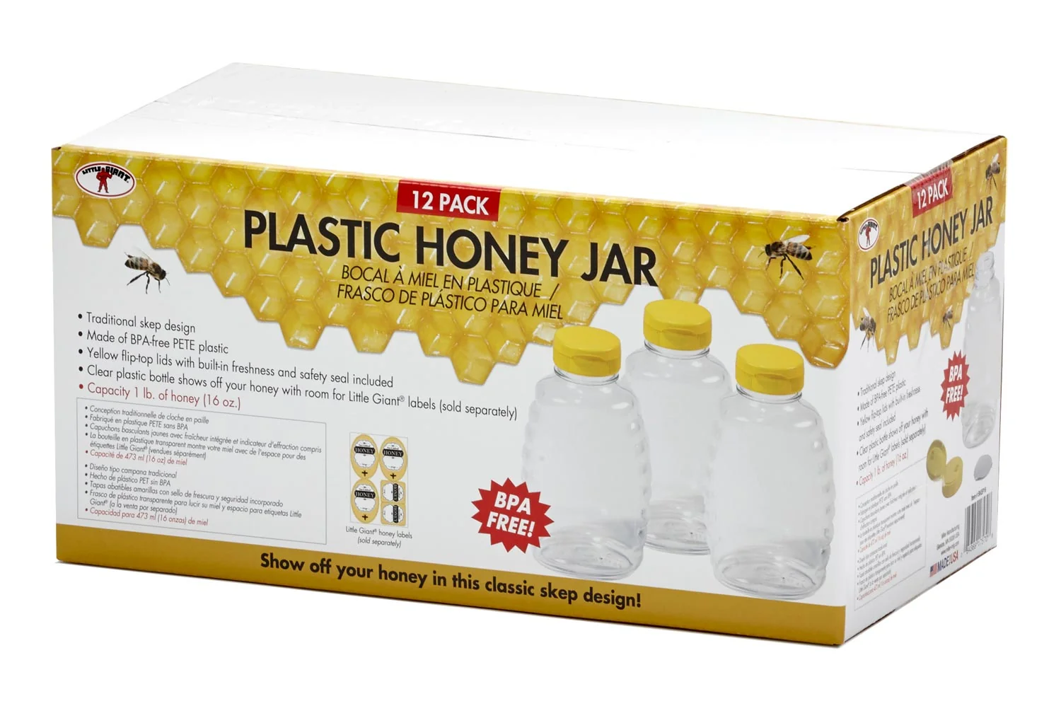 16oz Honey Jars - 12 Pack - Image 3
