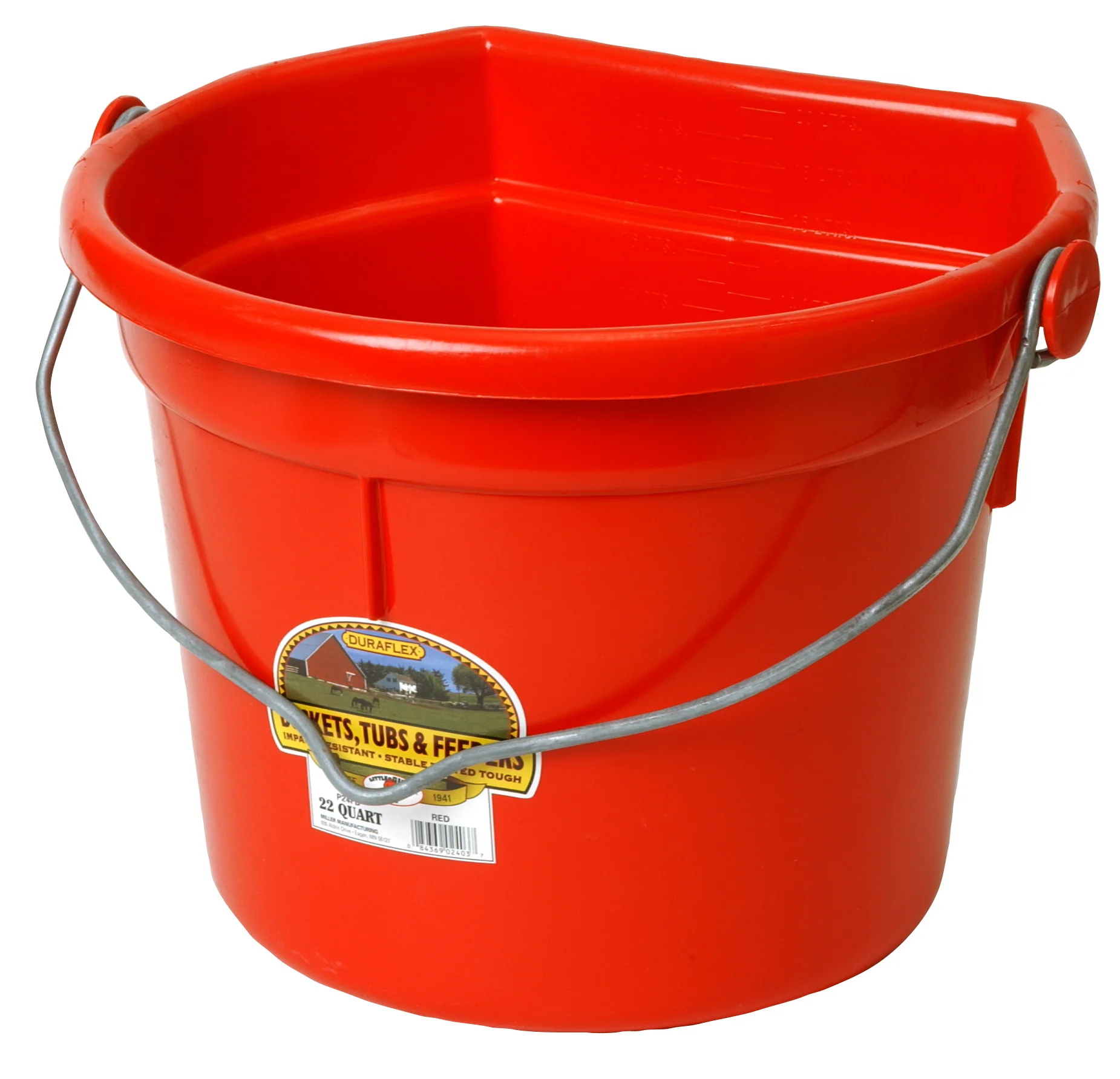 Flat Back Plastic Bucket - Knob Bail - Image 4