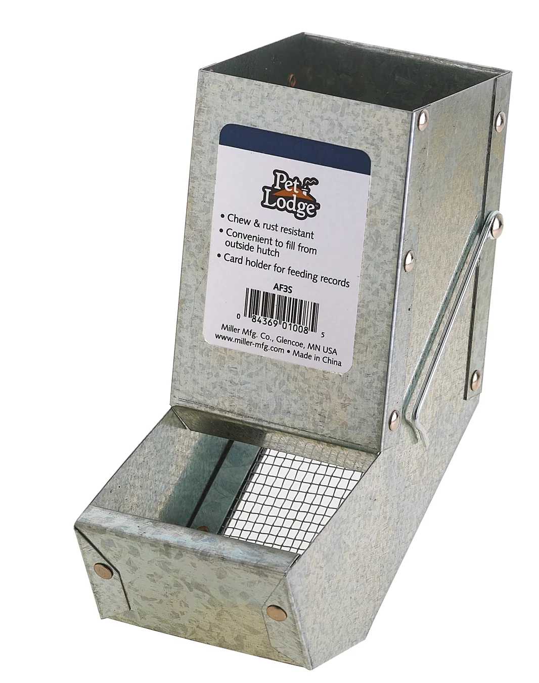 Metal Small Animal Feeder with Lid - Image 4