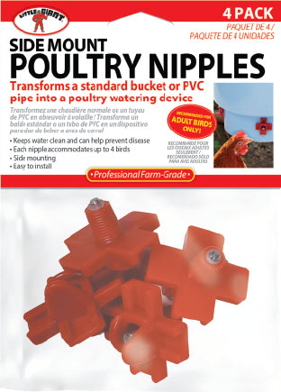 Side Mount Poultry Nipple 4 Pack